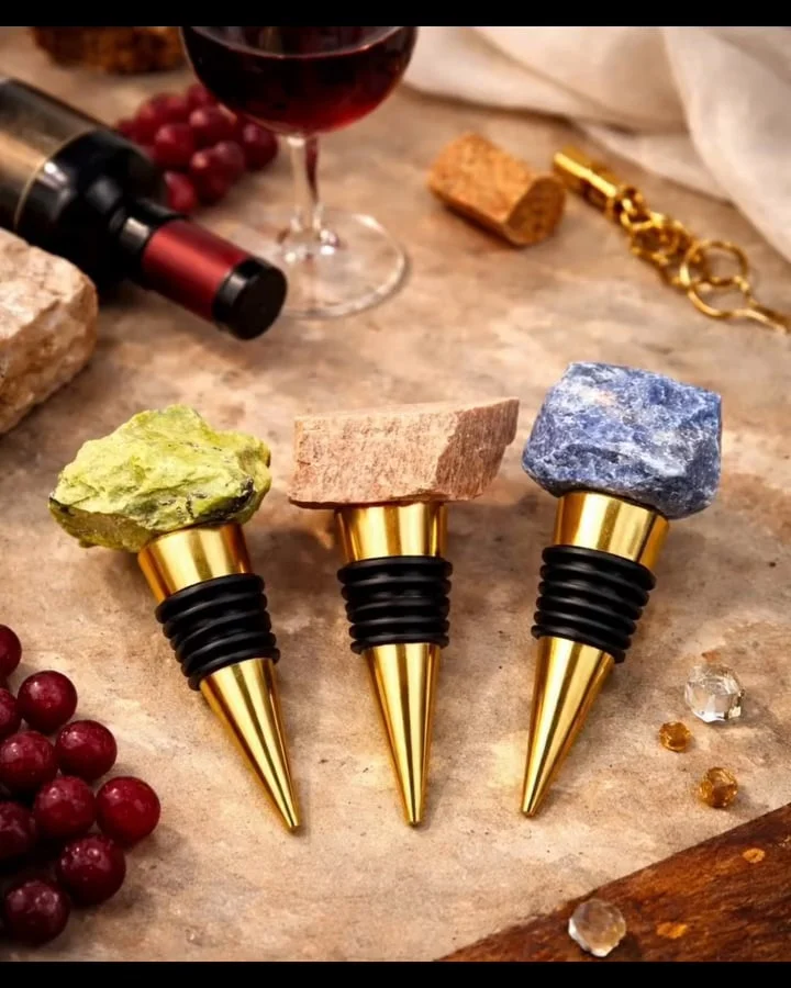 Stoppers de Vinho com Pedra Bruta